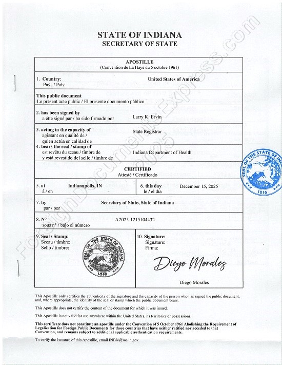 Indiana apostille Indiana apostille