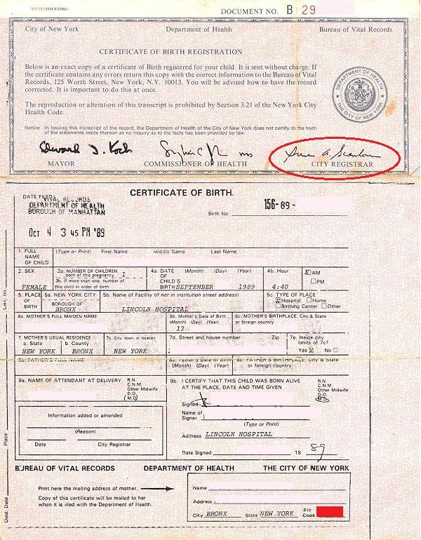 Birth Certificates Corrections