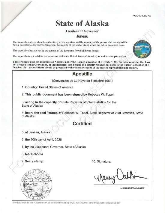 Alaska apostille