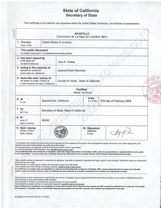 California Hague apostille 2026 California Hague apostille