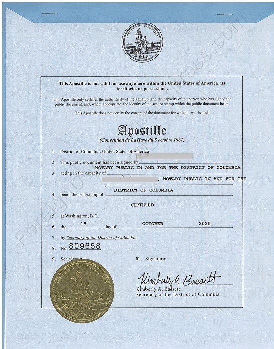 DC Hague apostille Apostilles from DC