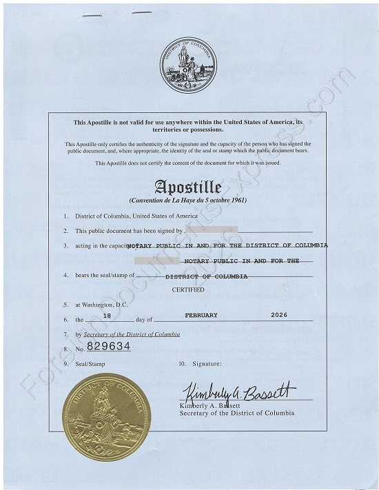 DC Hague apostille Apostilles from DC