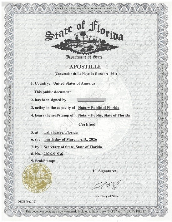 Florida Hague apostille 2026 Florida apostille
