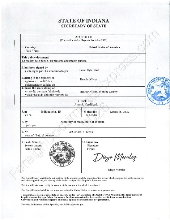 Indiana apostille Indiana apostille