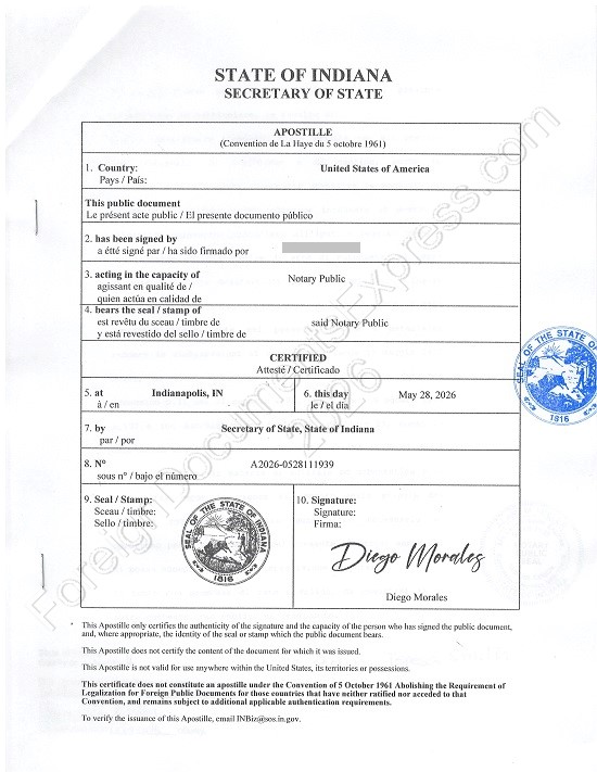 Indiana apostille Indiana apostille