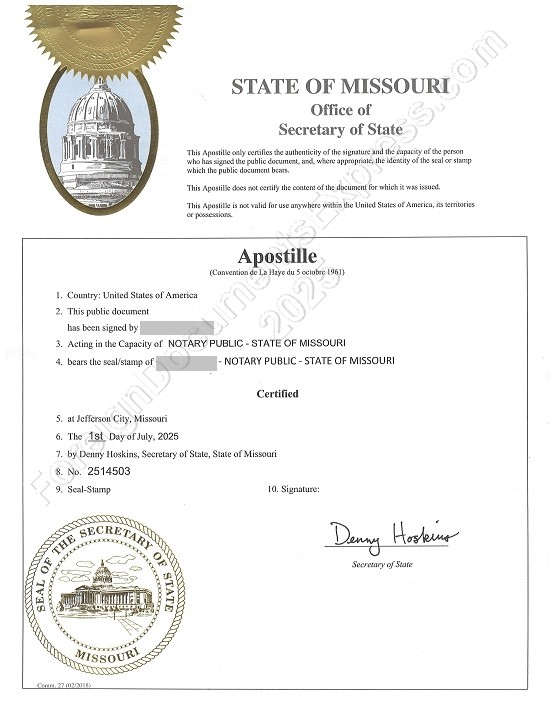 Missouri apostille