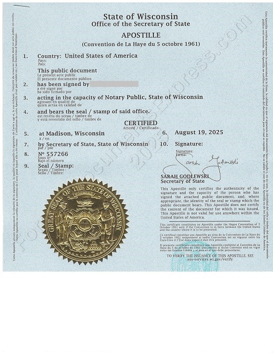 Wisconsin apostille Apostille from wisconsin