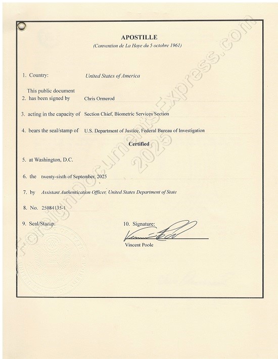 FBI federal apostille Federal apostille FBI